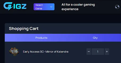 Add Mirror of Kalandra to Shopping Cart
